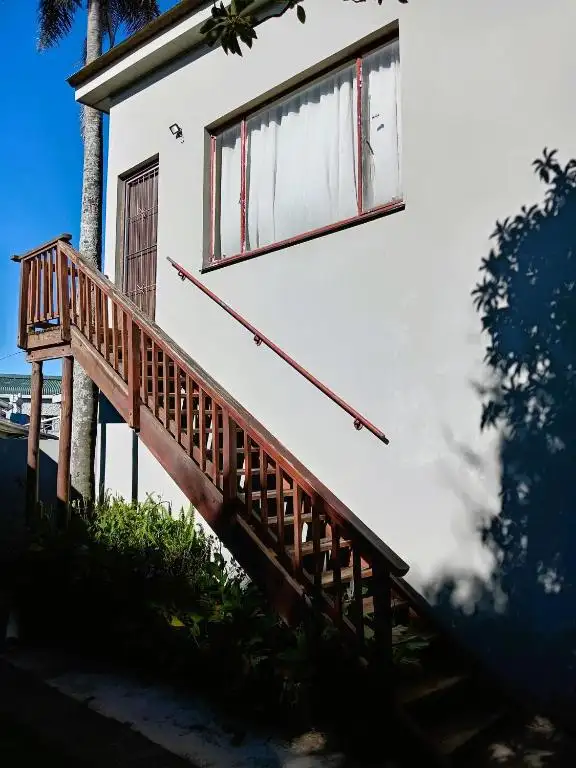 Exterior staircase at the lodge